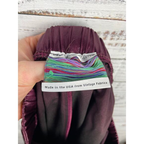 Urban Outfitters Renewal Remnants Shine Jogger Pant Maroon Purple XS Y2K Punk - Picture 10 of 12